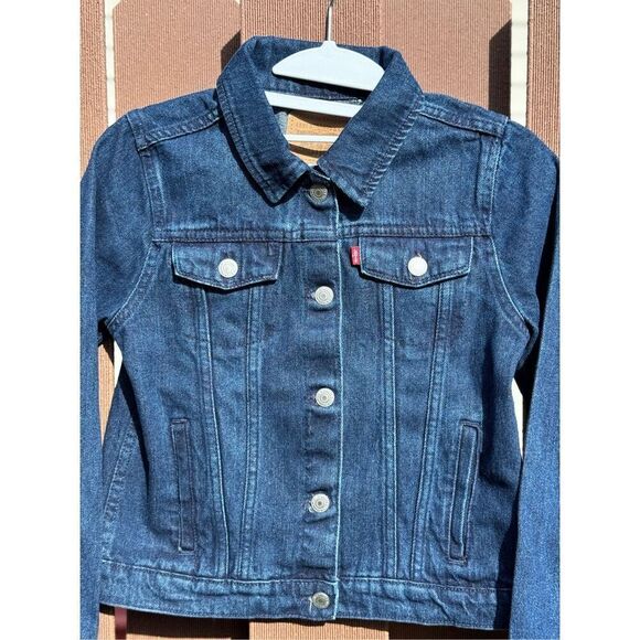 Levi's blue jean jacket size large 12-13 years brand new condition red tab brown - Picture 4 of 10
